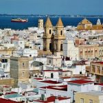 Vista panoramica dalla torre di Tavira di Cadice, Spagna