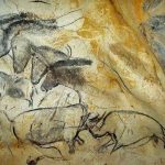 Cave paintings in Caverne du Pont d’Arc in Ardèche, France