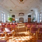 La sala concerti in stile barocco del monastero di Engelberg