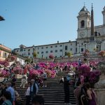 La scalinata di Trinità dei Monti (Piazza di Spagna) in primavera - Roma, Italia