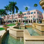 Mizner Park shopping and entertainment area in Boca Raton, Florida