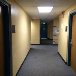 Corridor of Tamwood San Francisco Summer Camp dormitory on the San Jose State University campus