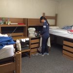 Twin bedroom in the Tamwood San Francisco Summer Camp dormitory on the San Jose State University campus