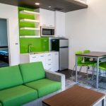 Shared kitchen and living area in the LAL Boca Raton Summer School student residence