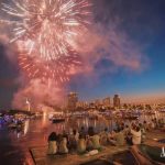 Gli studenti dell'Actilingua Holiday Course Vienna ammirano i fuochi d'artificio