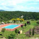 The pool area at Casal Cerqueto