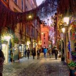 Via della Lungara a Trastevere di notte - Roma, Italia