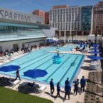 The swimming pool in the new Student Recreation and Aquatic Center, opened in April 2019