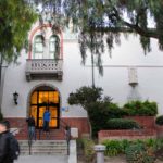 Entrance to Tower Hall at San Jose State University on the San Jose State University campus