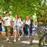 St Clare's Summer School students in the garden