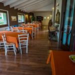 La sala pranzo della Cascina il Faggio