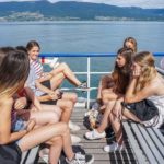 friLingue Estavayer Summer Camp campers go on a boat