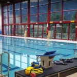 La piscina del campus degli Oxford International Camps nei Piani di Luzza - Dolomiti