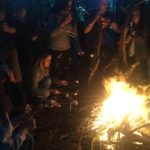 Students of the CAE Bedford School during a bonfire