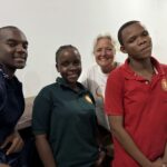 ReCoding Africa co-founder Linda Stevenin with participants in her leadership workshop