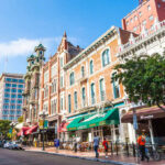 Facade of historic houses in the Gaslamp Quarter