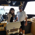A TLA student in the cabin of a yacht in Ft. Lauderdale