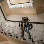 CES Edinburgh students on staircase