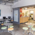Common area and reception at Rennert International Miami school