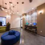 The computer room of the Vantaggio State Street Student residence