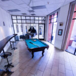 A game room in the Vantaggio State Street student residence
