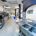 The communal kitchen in the Vantaggio State Street student residence