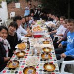 English in Chester students have an international food party
