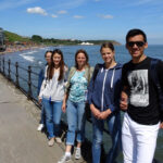 English in York students on the Scarborough seafront