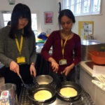 Excel English students make pancakes at the school on Shrove Tuesday