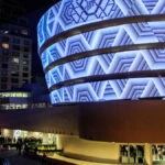 The Solomon Guggenheim Museum at night
