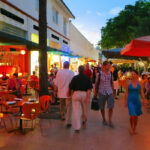 Lincoln Road Mall in Miami Beach at dusk