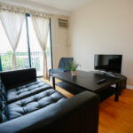The living room in Rennert's Midtown Manhattan apartments, New York