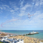 The Red Arrows over Bournemouth at the Air Show