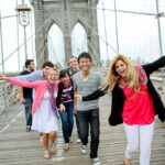 Rennert International New York students on the Brooklyn Bridge