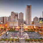 Union Square, San Francisco at dusk