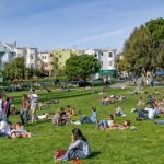Washington Square Park in Little Italy, San Francisco