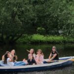English in York students go boating in Knaresborough