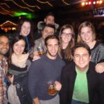 Students at the Christmas market in Leeds