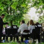 A Jazz Brass Band at a Summer in the Park performance, Cambridge, UK