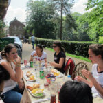English in York students have lunch in Knaresborough
