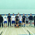 Studio Cambridge students play indoor football