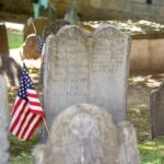 A tombstone in Granary Burial Ground in Boston