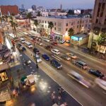 Hollywood Walk of Fame at night