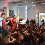 Students attend a staff Christmas show