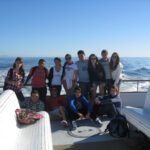 Converse San Diego students go on a whale watching boat trip