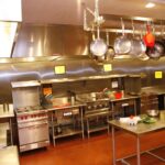 Communal kitchen in the USA student residence, San Francisco