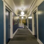Hallway of the USA student residence, San Francisco