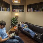 Library and study room of the USA student residence, San Francisco