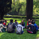 Emerald Cultural Institute students on a picnic in Palmerston Park, Dublin