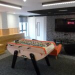 York Student Castle Residence kitchen common area and TV lounge